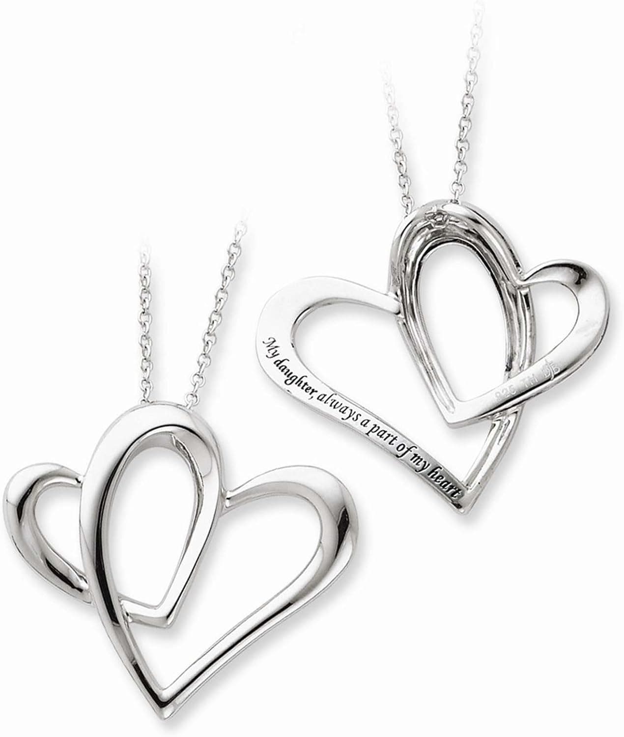 Goldia Sterling Silver Daughter A Part of My Heart 18in Necklace