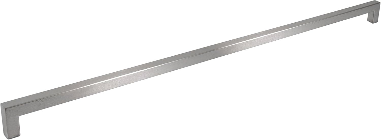 Square Bar Pull Kitchen Cabinet Hardware Stainless Steel Handle - Variable Size and Colors. (17.75" Hole to Hole, Brushed Nickel)