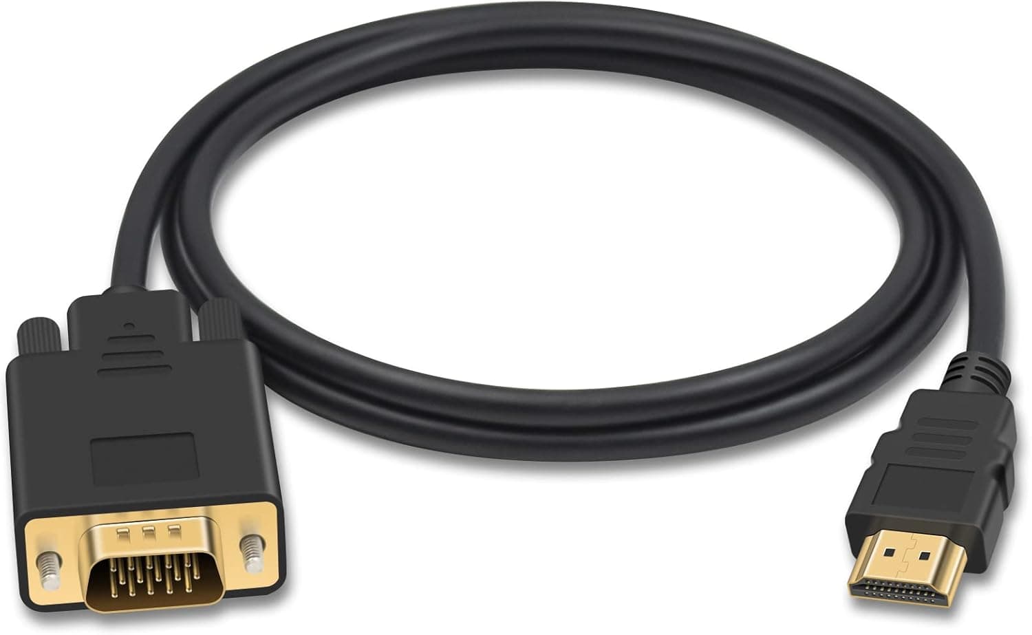 Xhwykzz HDMI to VGA, HDMI to VGA Adapter Cable, Gold-Plated HDMI Male to VGA Male One-Way Transmission Converter for Computer Desktop Laptop Monitor Projector HDTV (3.3 Feet)
