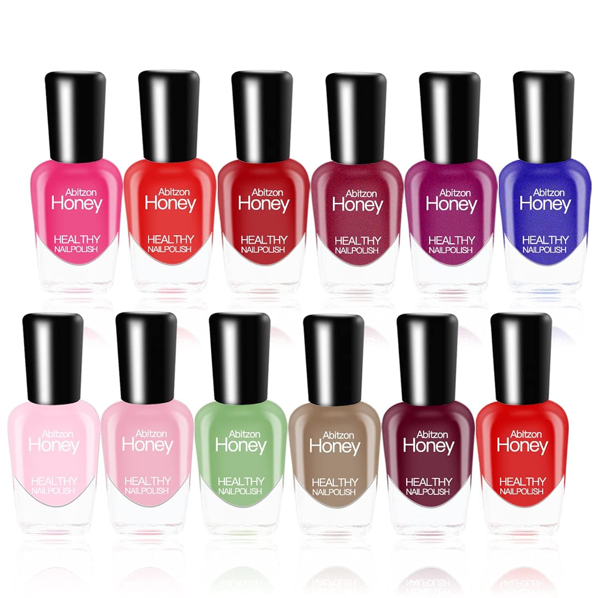 Fercaish New Non Toxic Nail Polish Set Eco Friendly Easy Peel Off & Quick Dry Water Based Nail Polish (12 Bottles)