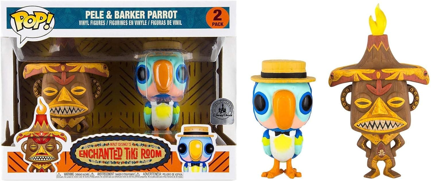 Disney Park Exclusive Enchanted Tiki Room Pele & Barker Parrot Funko POP 2 Pack