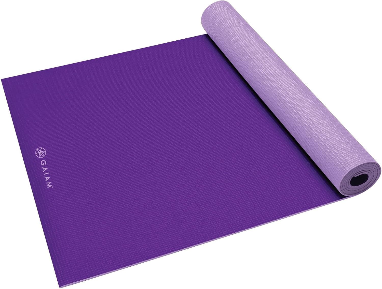 Gaiam Solid Color Yoga Mat, Non Slip Exercise & Fitness Mat for All Types of Yoga, Pilates & Floor Exercises