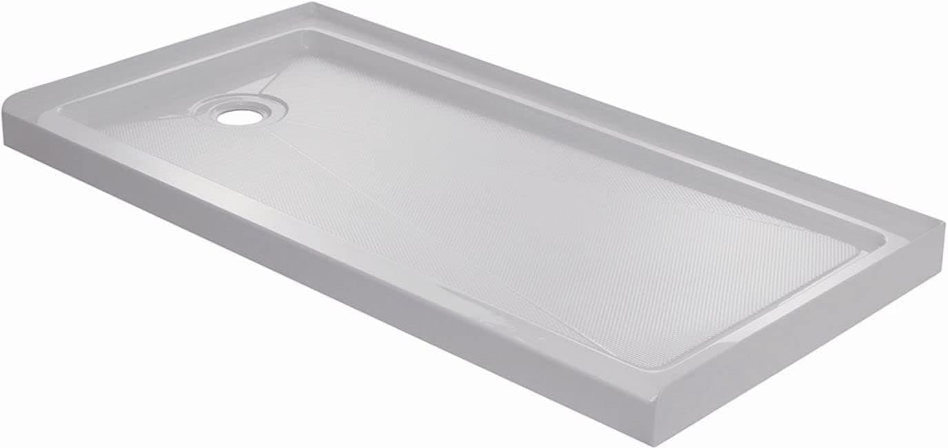 PROFLO PFSBA6030LWH PROFLO PFSBA6030L Hammond 60" x 30" Rectangular Shower Base with Single Threshold and Left Drain