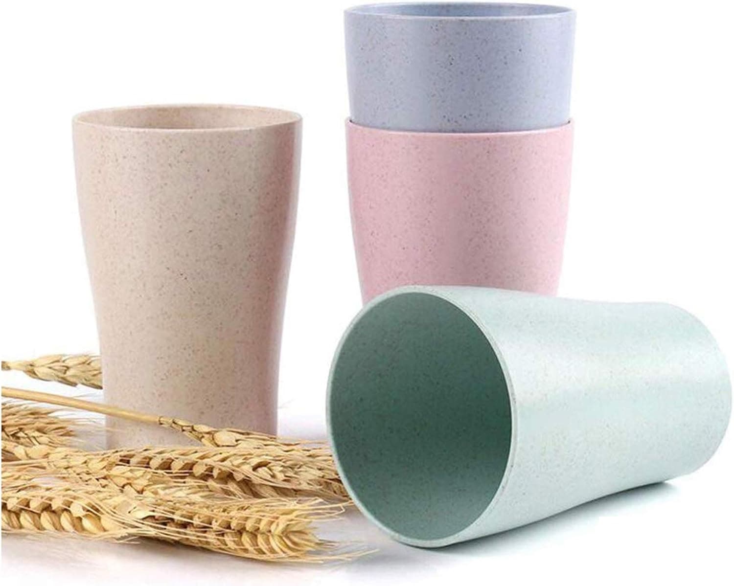Unbreakable Travel Gargle Cup for Kids Adult (13.5 OZ), Set 4-Multicolor Reusable Cup, Microwave & Dishwasher Safe.for Water Coffee Milk