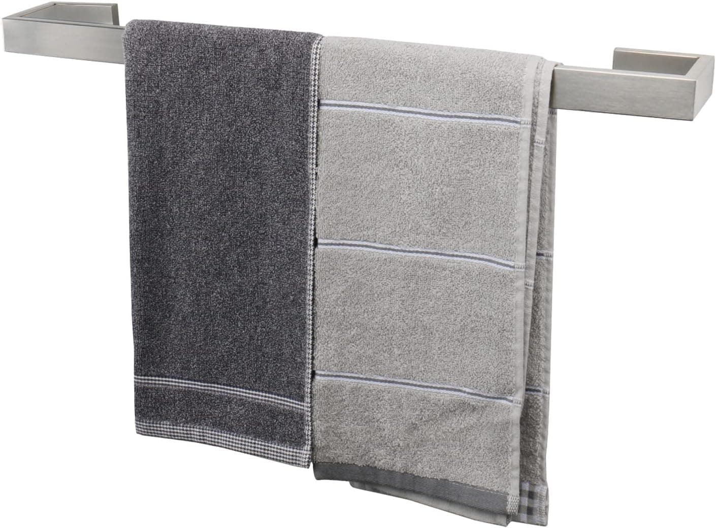 TocTen Bath Towel Rack - Square Base Thicken SUS304 Stainless Steel Towel Bar for Bathroom, Bathroom Bar Accessories Towel Rod Heavy Duty Wall Mounted Towel Holder (Brushed Nickel, 20 Inch)
