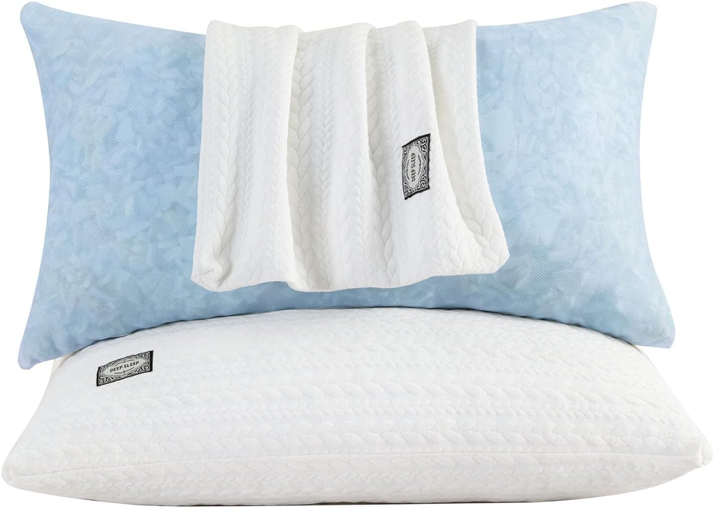 LBRO2M Memory Foam Pillows Queen Size Set of 2,Breathable Adjustable Bed Pillow ,Soft and Supportive Pillow for Side, Back, Stomach Sleepers with Removable & Washable Bamboo Cooling Cover