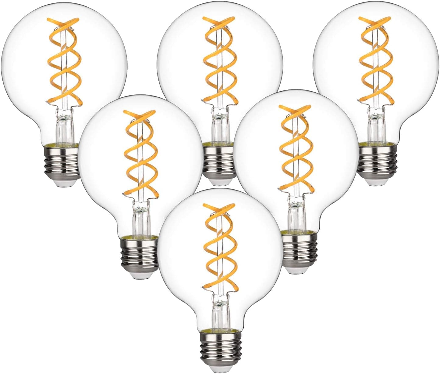 Vintage LED Edison Bulb,Neutral White 4000K, Antique Style Flexible Spiral LED Filament Light Bulb, 8W Equivalent to 80W, ST19(ST64) Dimmable 800LM E26 Medium Base, Clear Glass (2700K-8W-6Pack)
