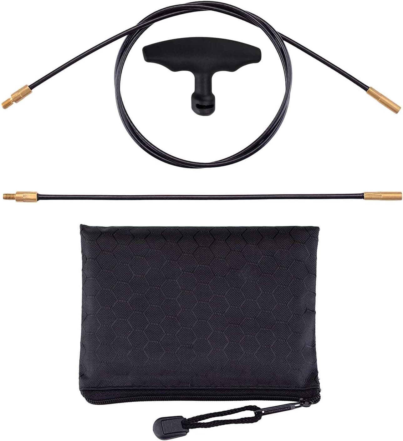 Raiseek Flexible Threaded Bore Cleaning Coated Cable Set 8", 33" for Pistol Rifle in Zippered Pouch