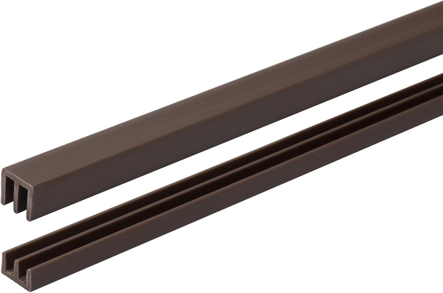 36 Inch Long Brown Plastic Sliding Door Track Set for 1/8" Thick Panels (Pack of 1) by Outwater Plastics