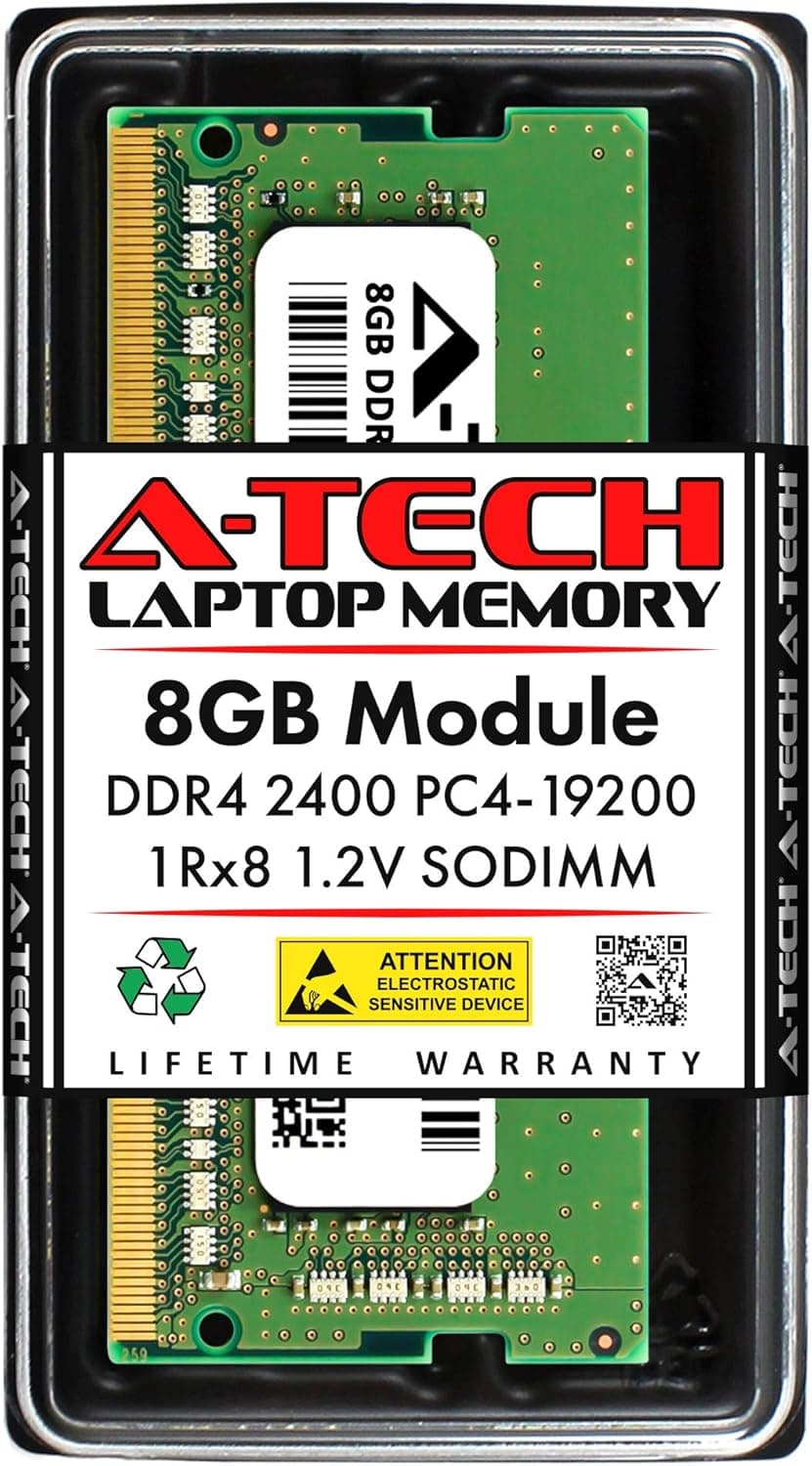 A-Tech 8GB Memory RAM for Dell Inspiron 13 5379 2-in-1 - DDR4 2400MHz PC4-19200 Non ECC SO-DIMM 1Rx8 1.2V - Single Laptop & Notebook Upgrade Module (Replacement for SNPMKYF9C/8G)