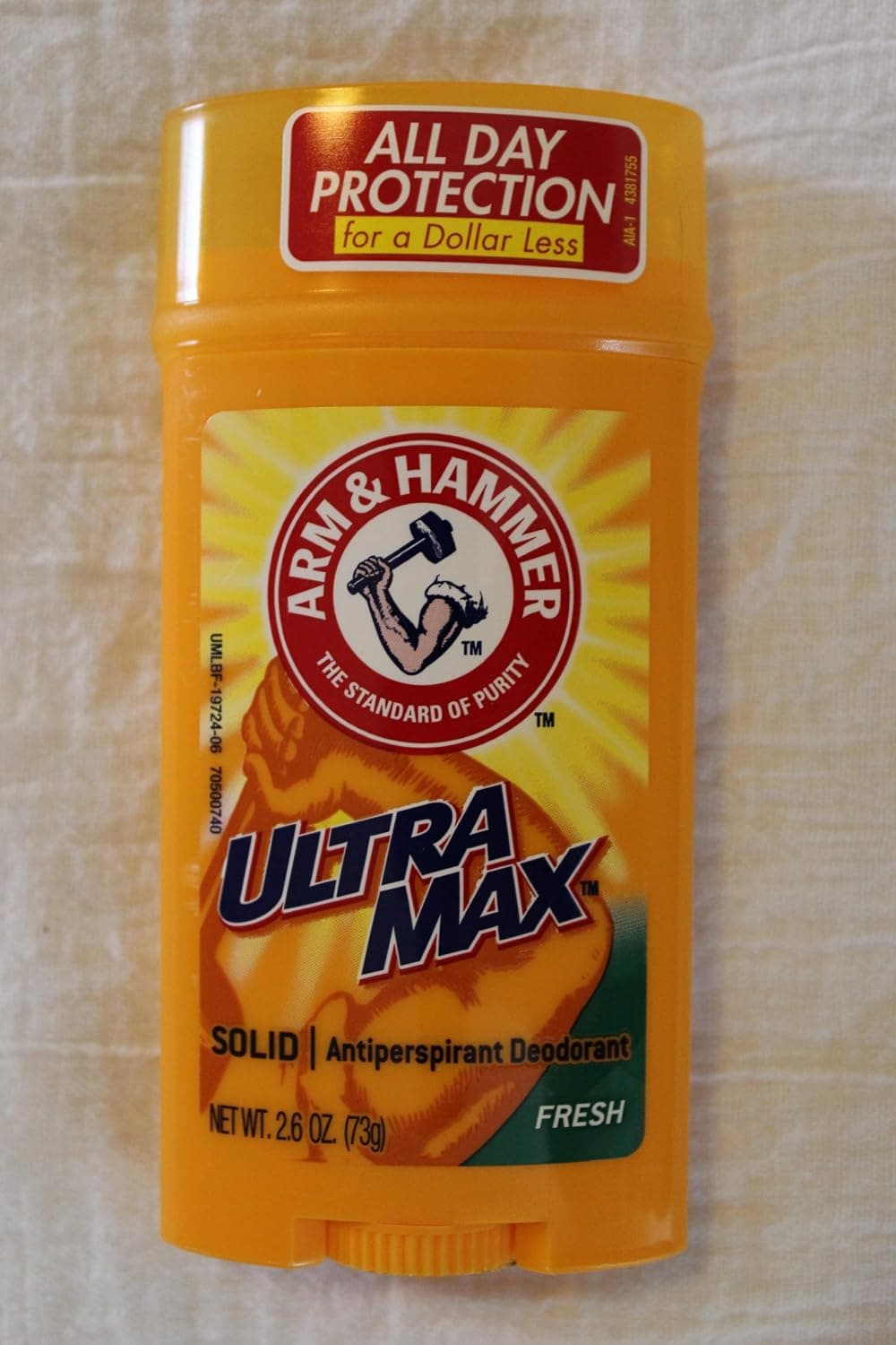 Arm & Hammer Ultramax Deodorant Antiperspirant Invisible Solid Wide Stick, Fresh, 2.6-Ounce (Pack of 6)