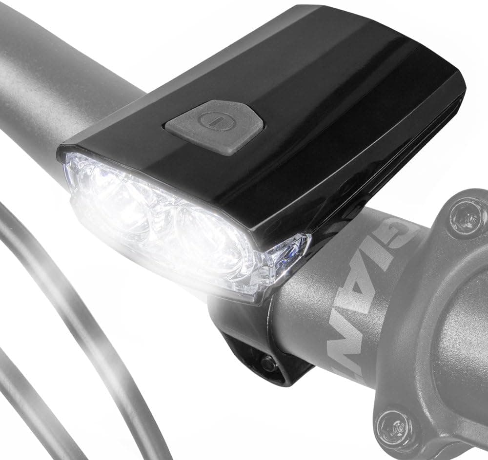 BV Cool White LED Rechargeable Bicycle Light, Black