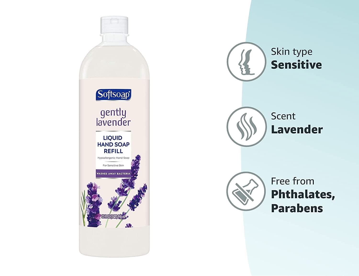 Softsoap Hypoallergenic Gently Lavender Hand Soap Refill, 32 Fl Oz Ea. (Pack of 2)