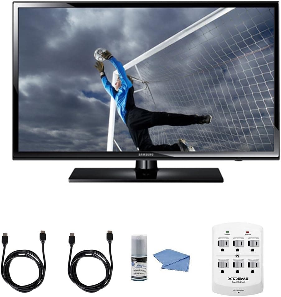 SAMSUNG UN40H5003-40-Inch Full 1080p HD 60Hz LED TV + Hookup Kit - Includes TV, HDMI to HDMI Cable 6', 6 Outlet Wall Tap Surge Protector with Dual 2.1A USB Ports and Cleaning Kit