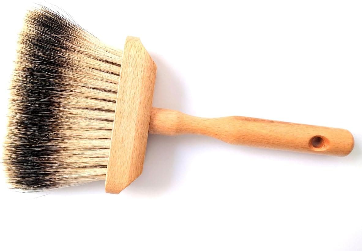 Four Inch Badger Hair Paint Brush - Wooden Handle Four Bristle Rows