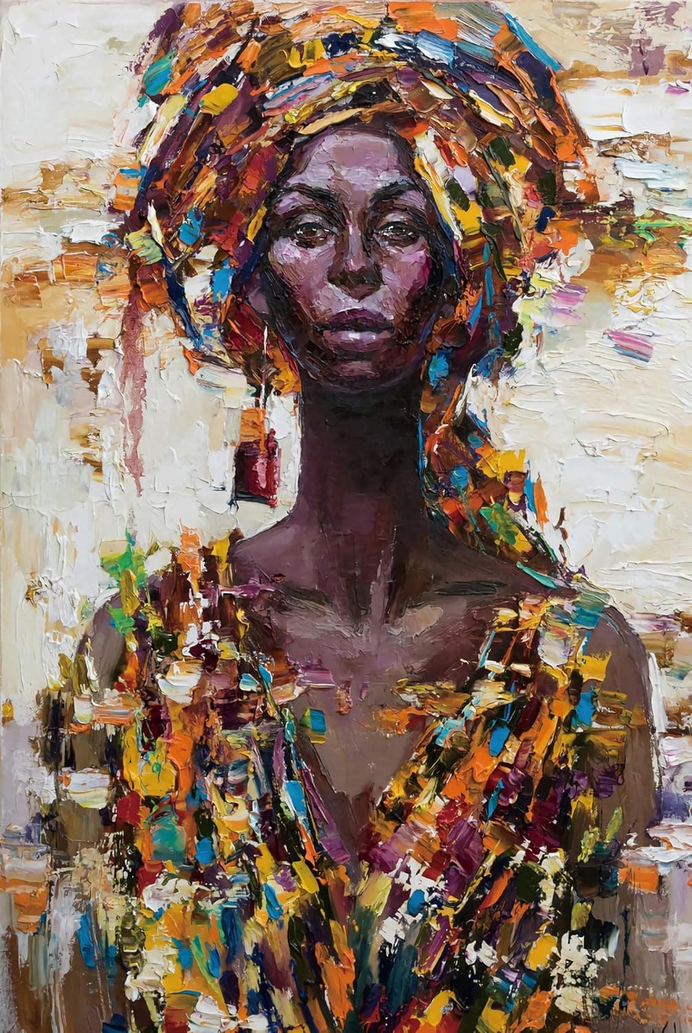 1000 Pieces of Adult Wooden Puzzle African American Women Decoration Pattern DIY Puzzle Family Decoration, a Nice for Friends