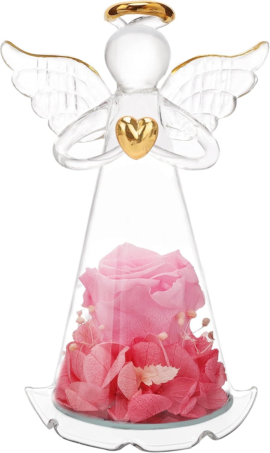 Sacredyna Unique Angel Gift for Girlfriend Wife,Preserved Real Blue Rose,Birthday Gift for Mom Grandma