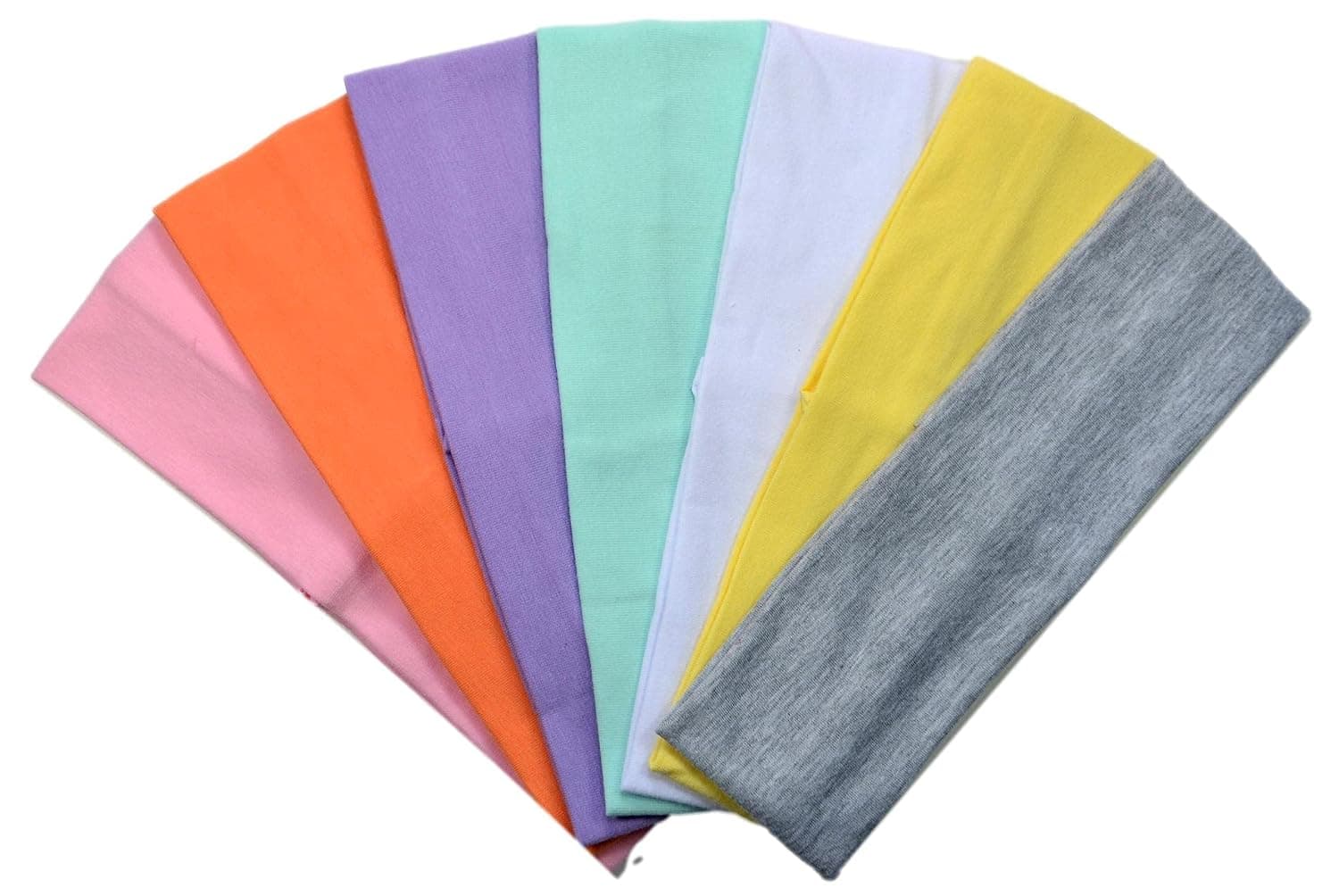 (Set of 7) 2.5 Inch Cotton Stretch Headbands from Funny Girl Designs (Official Funny Girl Designs Pastel Set)