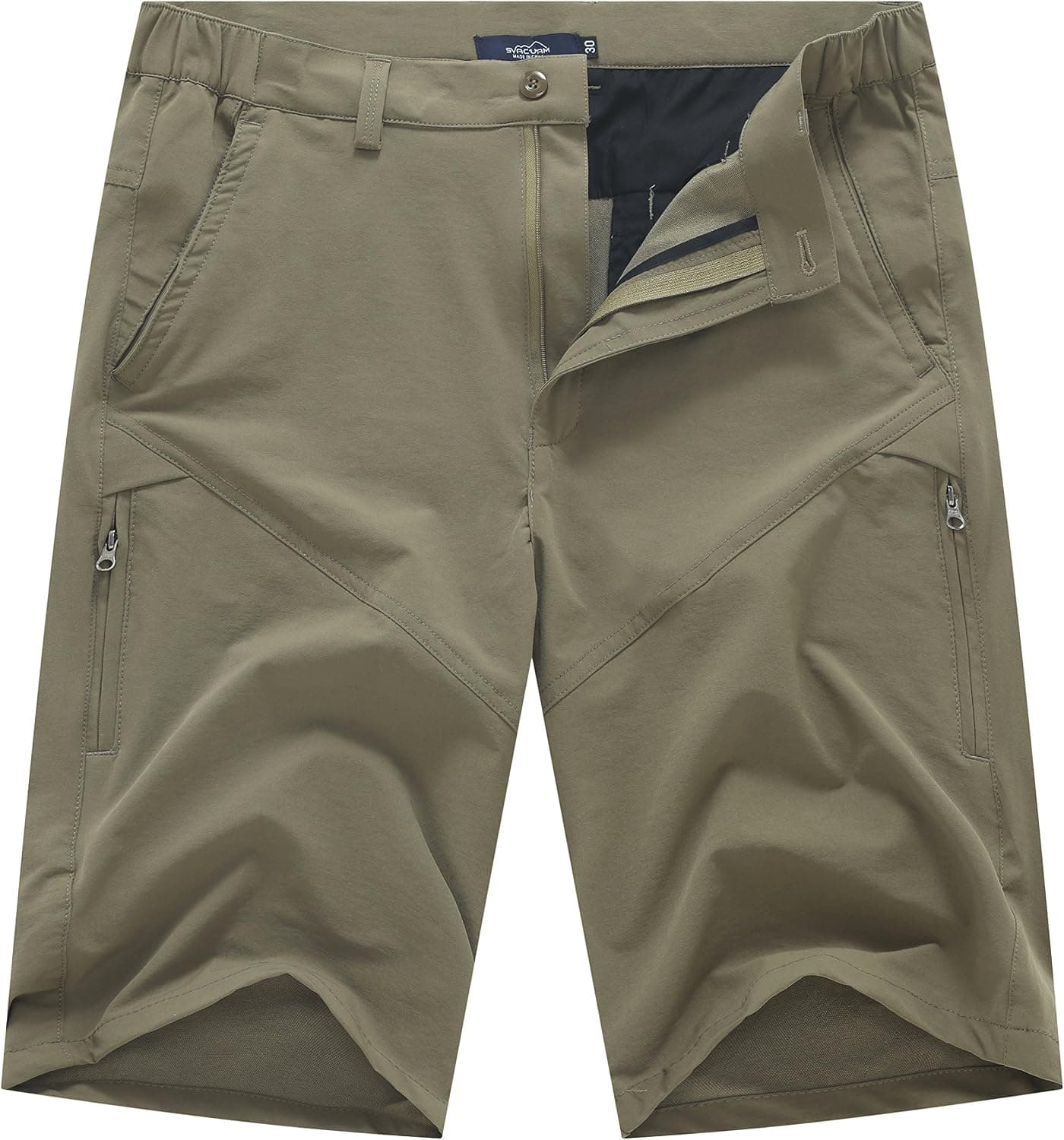 svacuam Men's Outdoor Quick Dry Hiking Cargo Shorts with Zipper Pockets