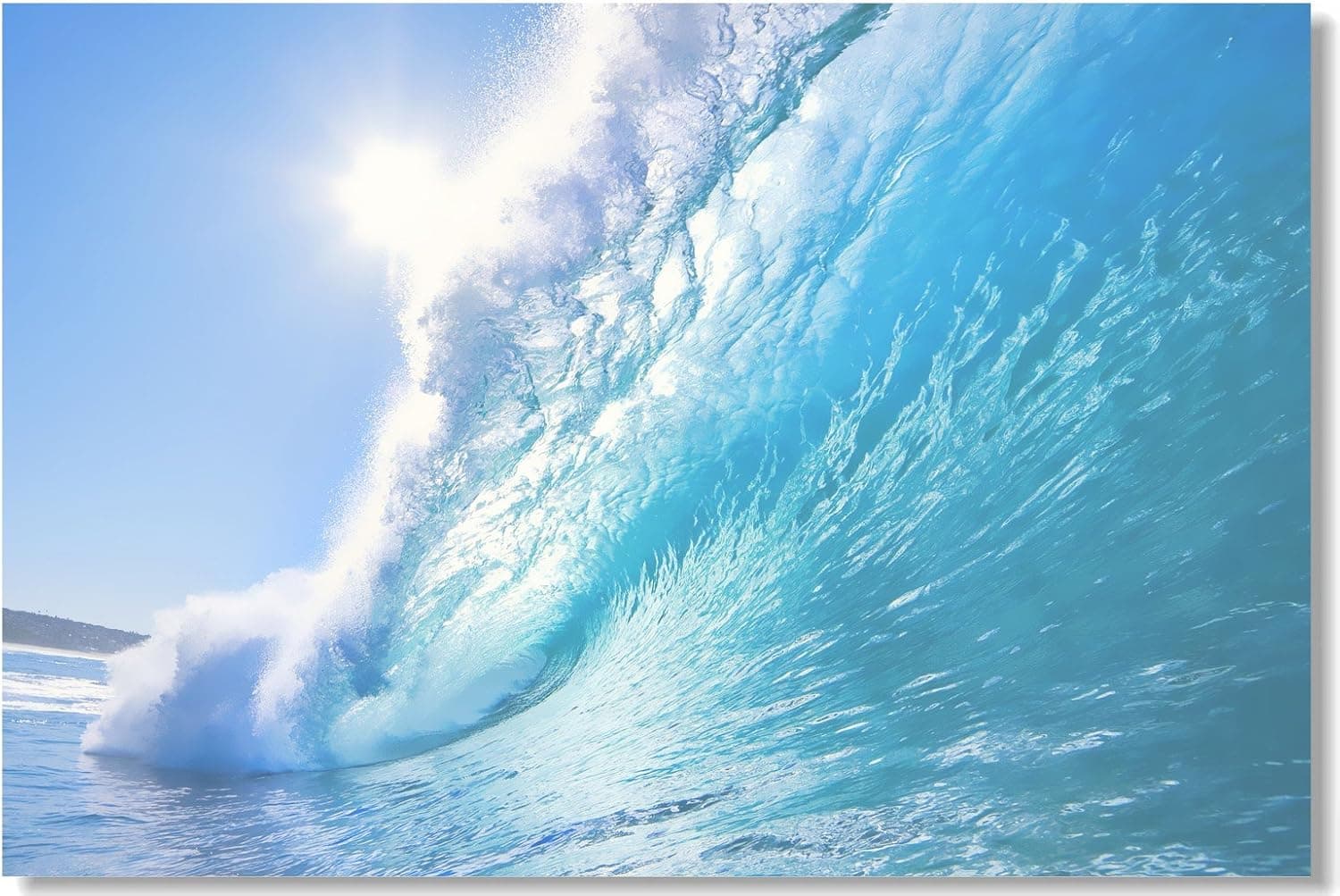 35.5x23.5" 1x Poster Ocean Sea Wave Beach Surfing Waves Seascape Art Print Modern Abstract Painting Art For Home Room Office Wall Decor Big (90x60cm) (1)