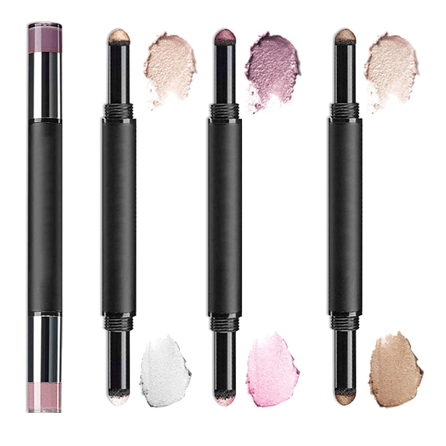 Erinde Air Cushion Eyeshadow Pen, Dual Colors Eyeshadow Stick, Glitter Shimmer Eye Shadow Stick, Cream Gradient Eyeshadow Makeup Stick, Waterproof, Save Time, Long Lasting, 3PCS