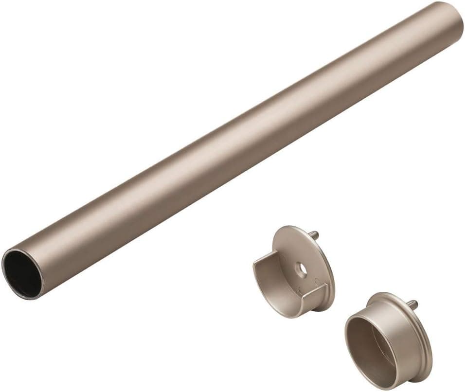 Hafele Closet Rod Round - with End Supports, Synergy Collection (Matt Nickel, 23 3/4")