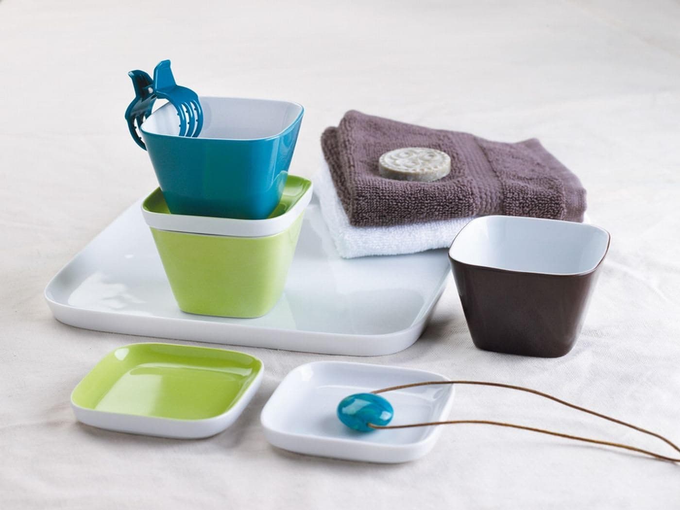KAHLA Abra Cadabra Tray Squarish 9-1/2 by 9-1/2 Inches, White Color, 1 Piece