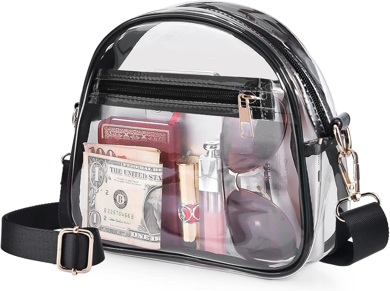 Filoto Clear Purse for Women Girls, Stadium Approved Clear Crossbody Bag, See Through Clear Bag with Adjustable Strap