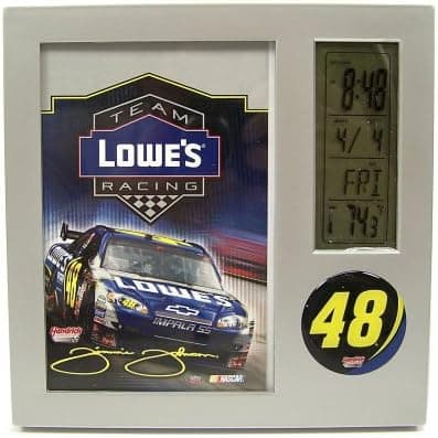 JIMMIE JOHNSON LCD DESK CLOCK ALARM PHOTO FRAME