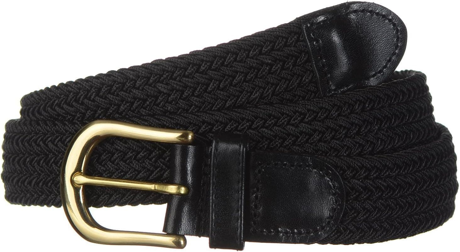 Strait City Trading Co Men's 1-1/4" stretch belt with brass buckle