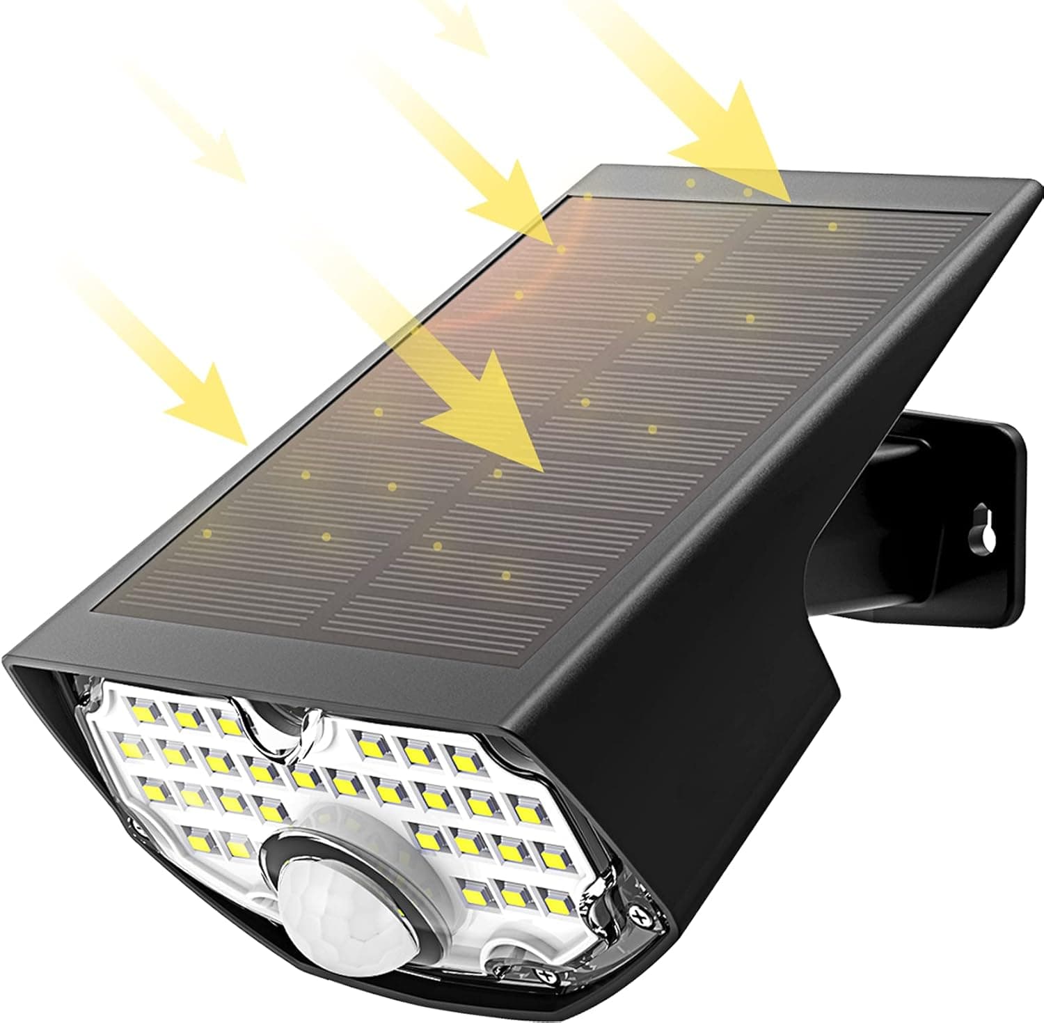 Solar Light Outdoor, Motion Sensor 30-LED Light with High-efficient Solar Panel, IP65 Waterproof, PIR Motion Sensor, Outdoor Wall Solar Security Light for Front Door, Yard, Garden(2 Packs)