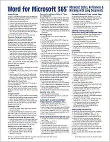 Word for Microsoft 365 (Office 365) Advanced Quick Reference Guide - Windows Version (Cheat Sheet of Instructions, Tips & Shortcuts - Laminated Card)
