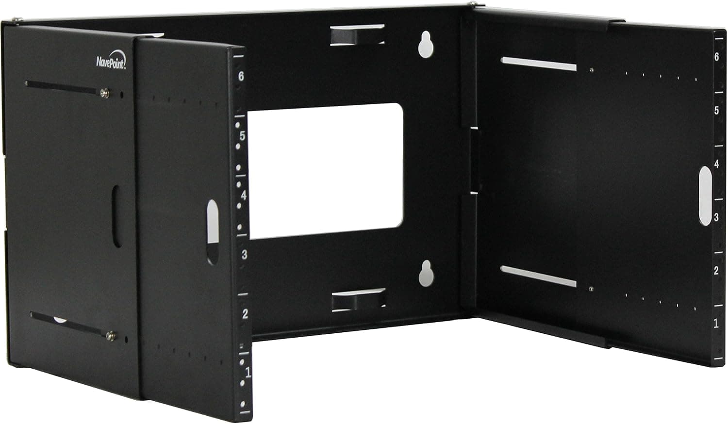 Navepoint 6U Wall Mount Bracket Extendable Network Equipment Rack Threaded Standard 19 Inch