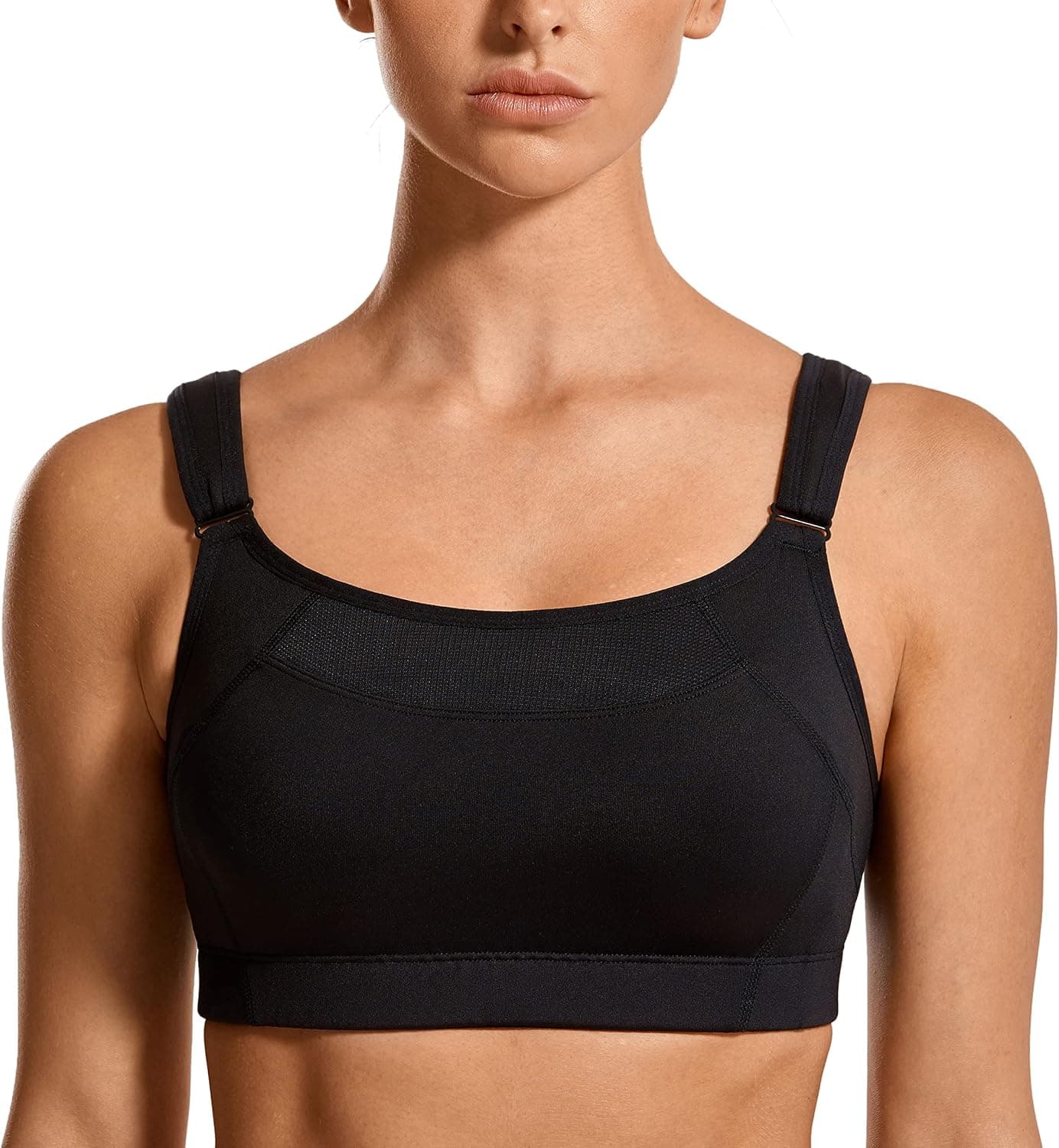 SYROKAN Front Adjustable Sports Bras for Women High Impact Wirefree Comfort No Bounce Support Workout Running Bra