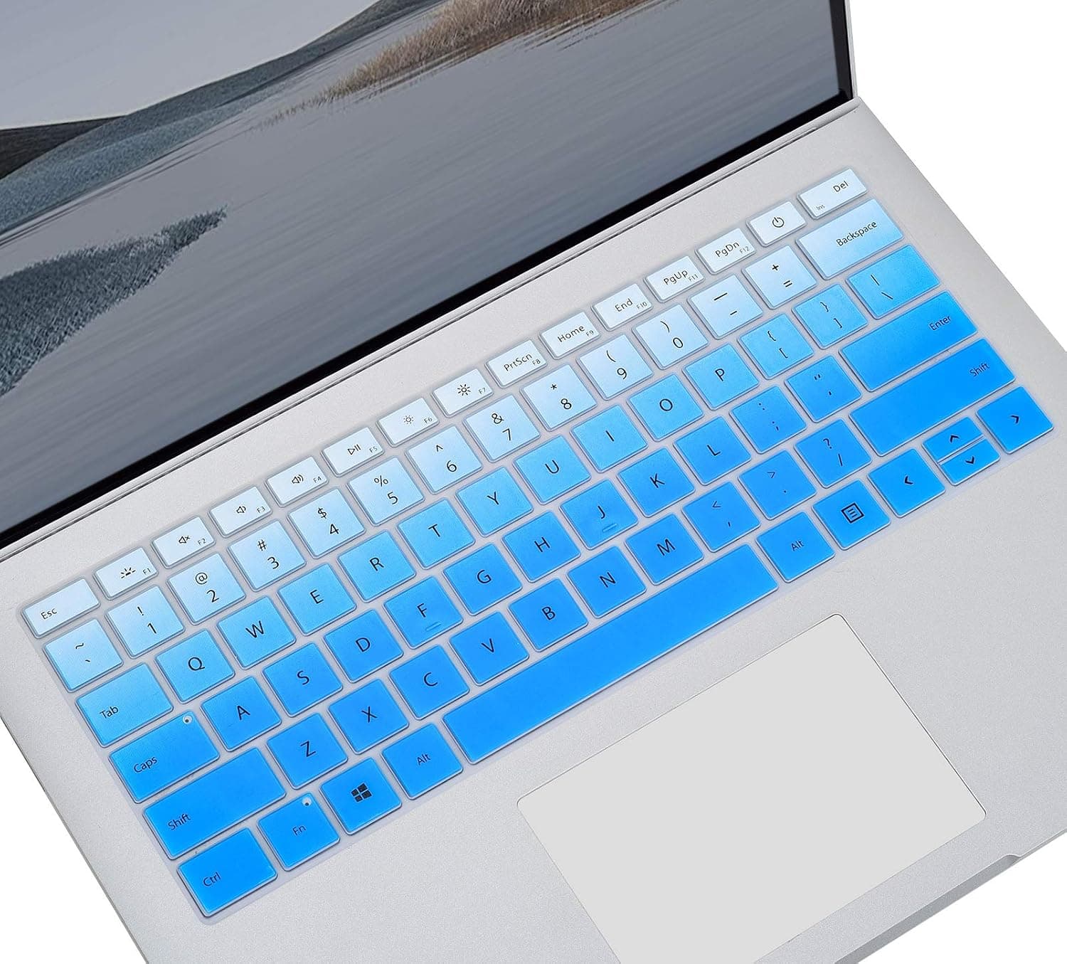 Ultra Thin Keyboard Cover Skin for Microsoft Surface Laptop 5 4 3 13.5 & 15 Inch Laptop Keyboard Cover, Surface Laptop Studio 14.4" Touchscreen, Surface Laptop 4 3 Accessories, Ombre Blue (US Layout)