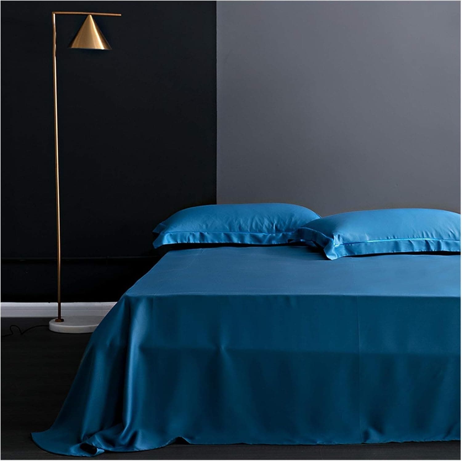 WSZMD Dyed Flat Bed Sheet Single 100% Mulberry Silk Flat Sheet Solid Color Bed Sheet Real Silk for King Queen Size Bedding Sheet，Flat Bed Sheet (Color : 1, Size : 245x250cm)