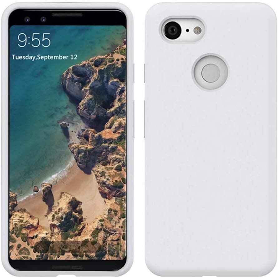 Google Pixel 3 Case, Liquid Silicone Gel Rubber Matte Case[Comfortable Grip] Drop Shockproof Full Body Protection Phone Case with Soft Cushion[Screen & Camera Protection] for Pixel 3 5.5 inch - White