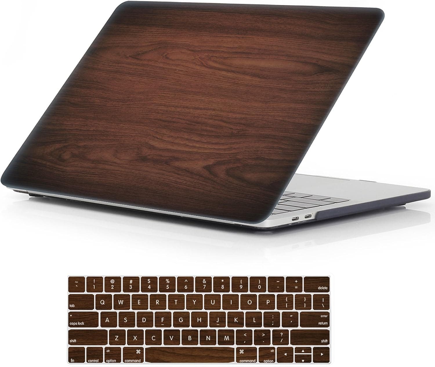 iCasso New Macbook Pro 15 Case 2017&2016 Model A1707 Hard shell Plastic Protective Case Cover For Macbook Pro 15 inch Retina With Touch Bar (2016 Release) With Keyboard cover-Brown woodgrain