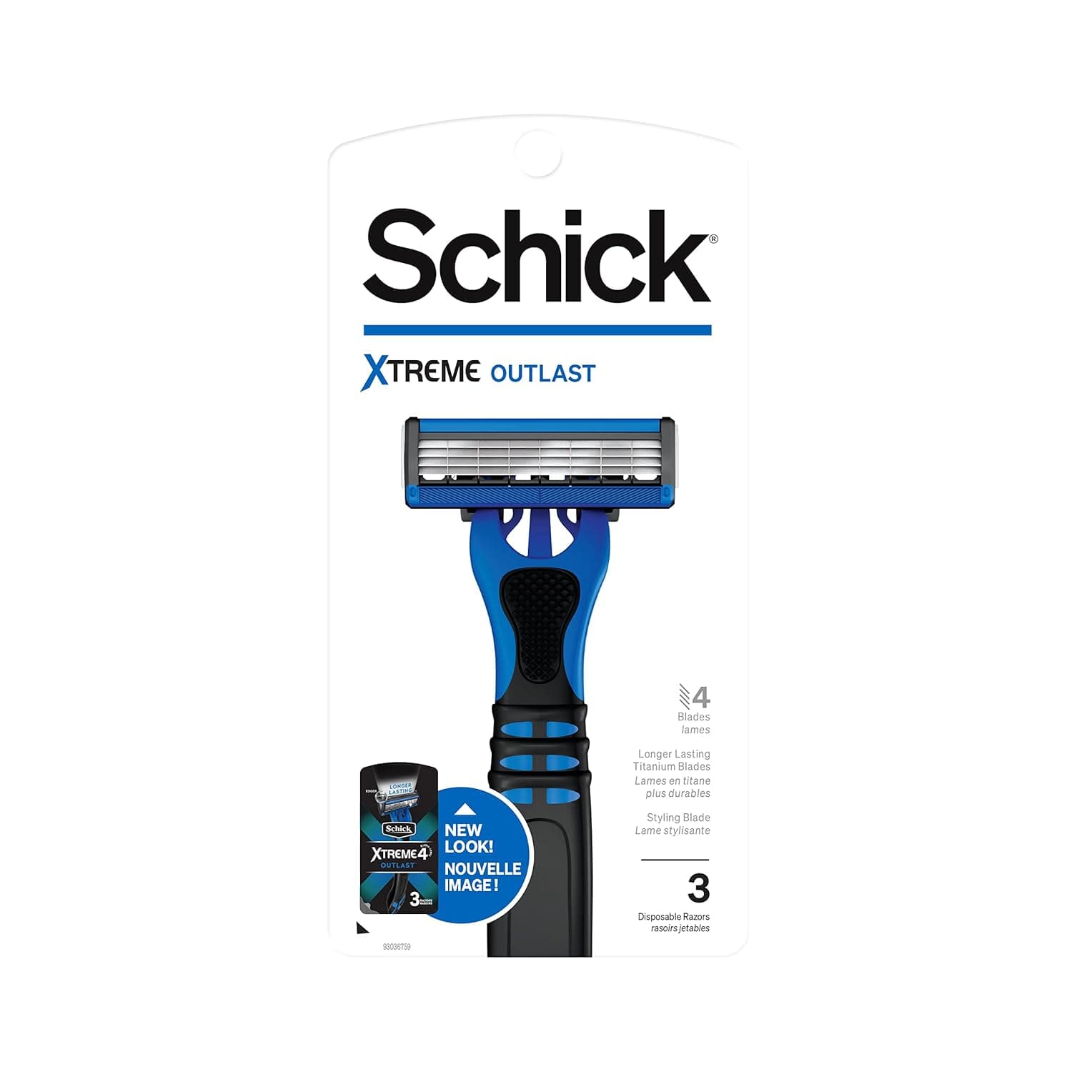 Schick Xtreme 4 Outlast Razor â€” Schick Xtreme4 Disposable Razors Men, 3 Count (Pack of 1)