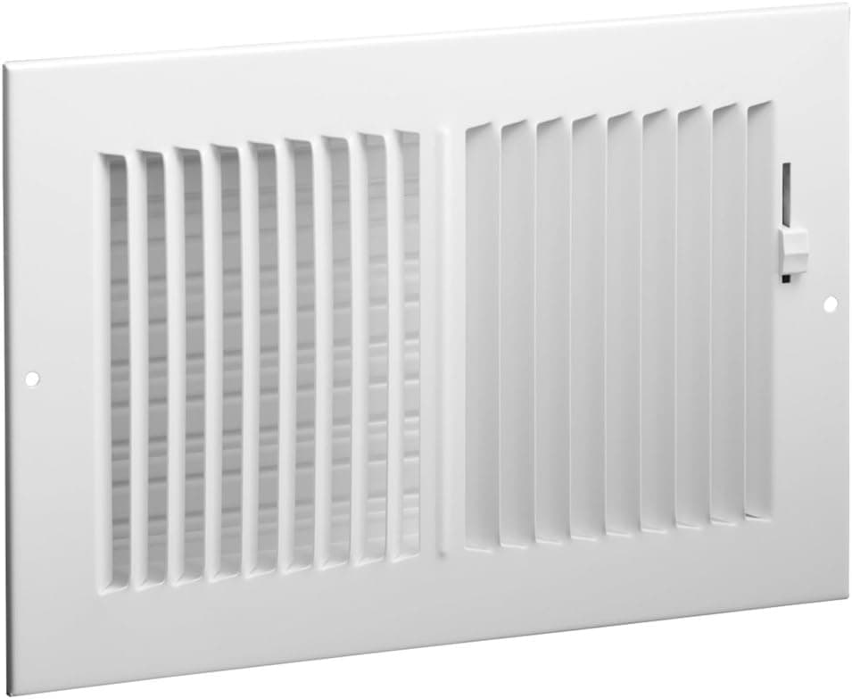Hart & Cooley 682 10x6 W HVAC Register, 10" W x 06" H, Two-Way Steel for Sidewall/Ceiling - White (043829)