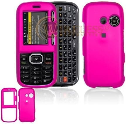 LG Rumor2 LX265 Cell Phone Hot Pink Rubber Feel Protective Case Faceplate Cover