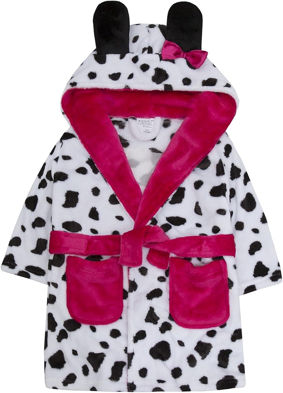 MiniKidz Girls Novelty Warm Winter Dalmation Dog Dressing Gown (5-6 Years)