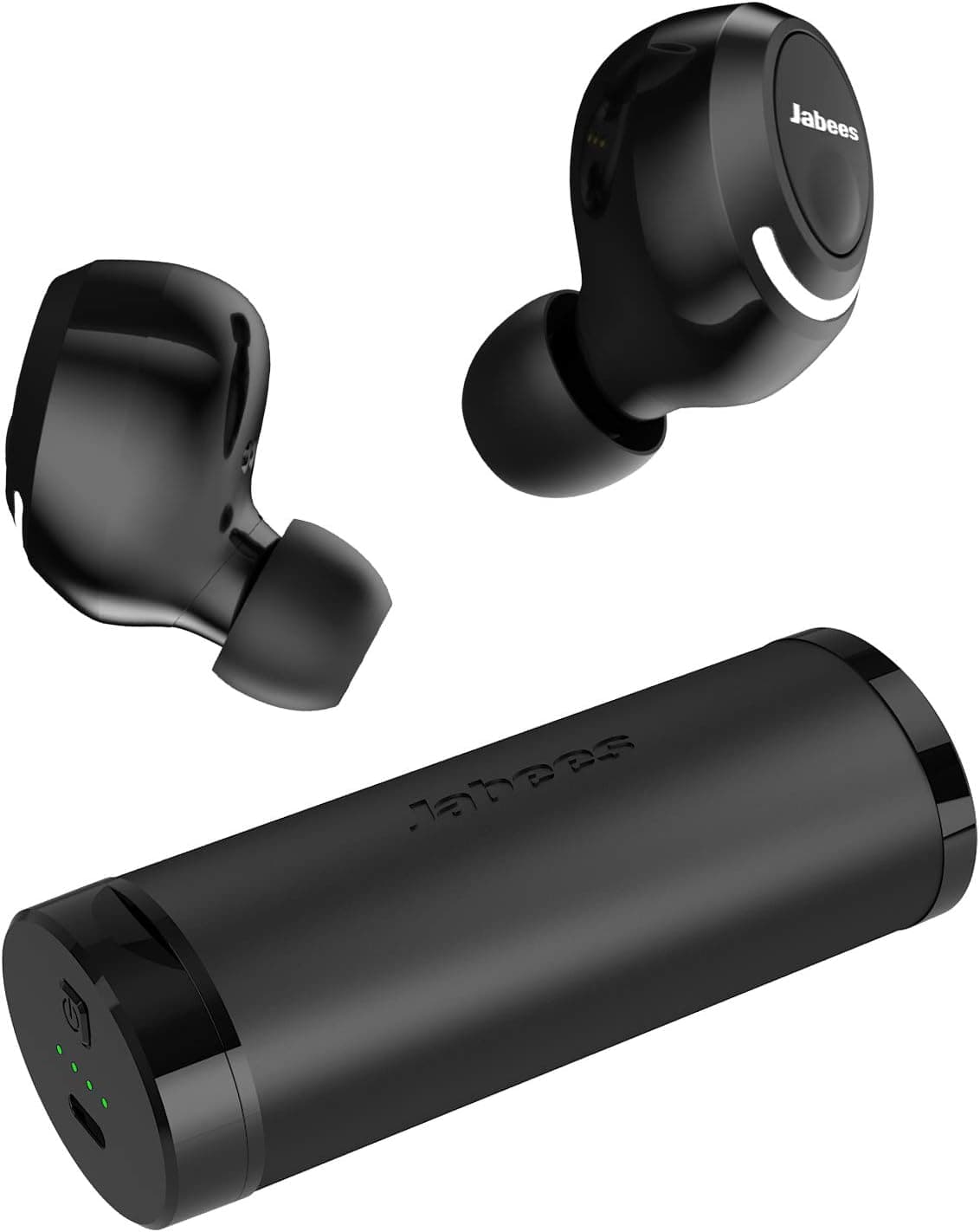 Jabees True Wireless Earbuds Firefly Bluetooth 5.0 Fast Charging Headphones with Microphone - Ear Buds w/Transparency Mode for Running Workout Sport - iPhone Android Compatible Earphones (Black)