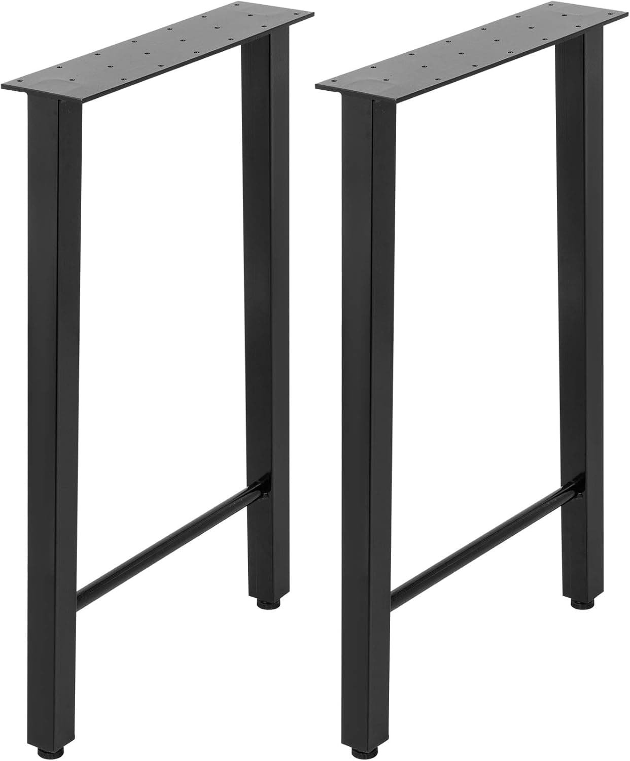 Happybuy Metal Table Legs Set of 2, Dining Table Legs 16  Height, Desk Legs Trapezoid Shape, Bench Legs Feet Industrial DIY Coffee Table Legs 661lbs Load Capacity Steel Table Legs for Kitchen, Office