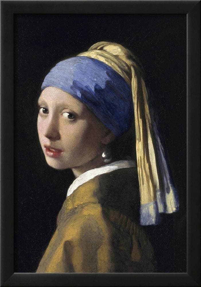 Johannes Vermeer Girl with a Pearl Earring Art Print Poster Framed Poster 15 x 21in