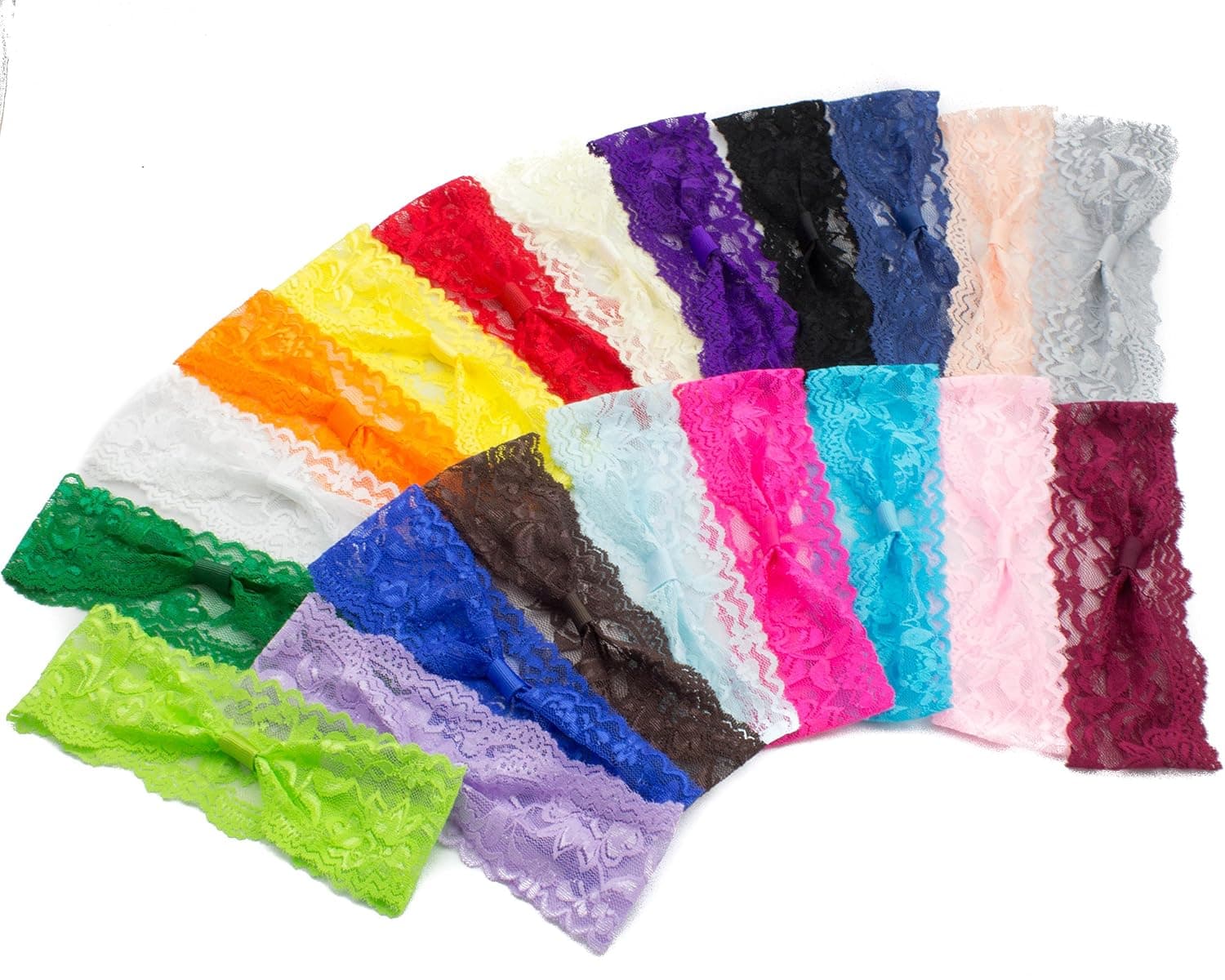 Baby Lace Headbands - Lace Headbands - Interchangeable Headbands - 2 Inch Wide - 20 Piece Assortment (Small 0-18 months)