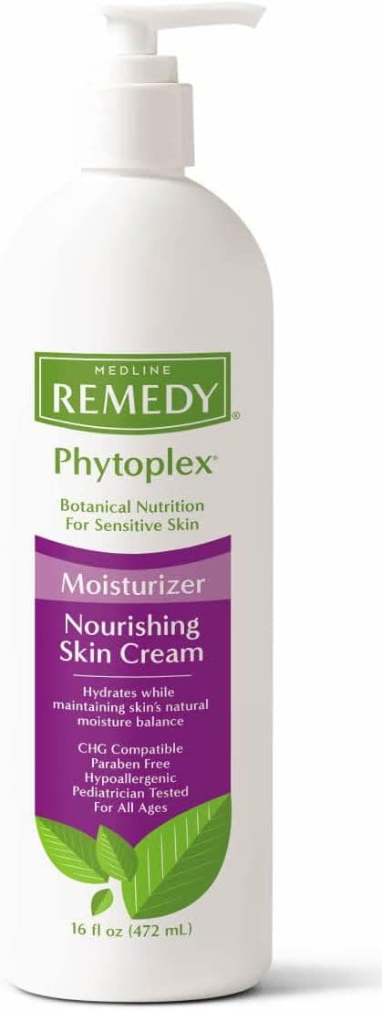 Medline Remedy Phytoplex Nourishing Skin Cream, Unscented Skin Moisturizer, Paraben Free Body Lotion, 16 Fl Oz