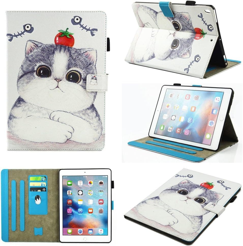 iPad Pro 10.5" 2017 Flip Case,IVY iPad Pro 10.5" Smart Cover Wallet Cases with [Wake/Sleep Function][Card Slot & Money Pocket][Kickstand Angle Adjustment] for Apple iPad Pro 10.5-inch (2017) - Cat