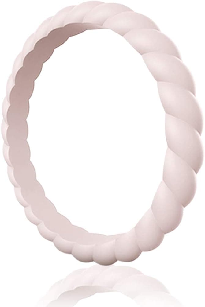 Egnaro Silicone Ring Women Thin and Stackable Rubber Rings Women Wedding Bands - 2.5mm Width - 1.8mm Thick