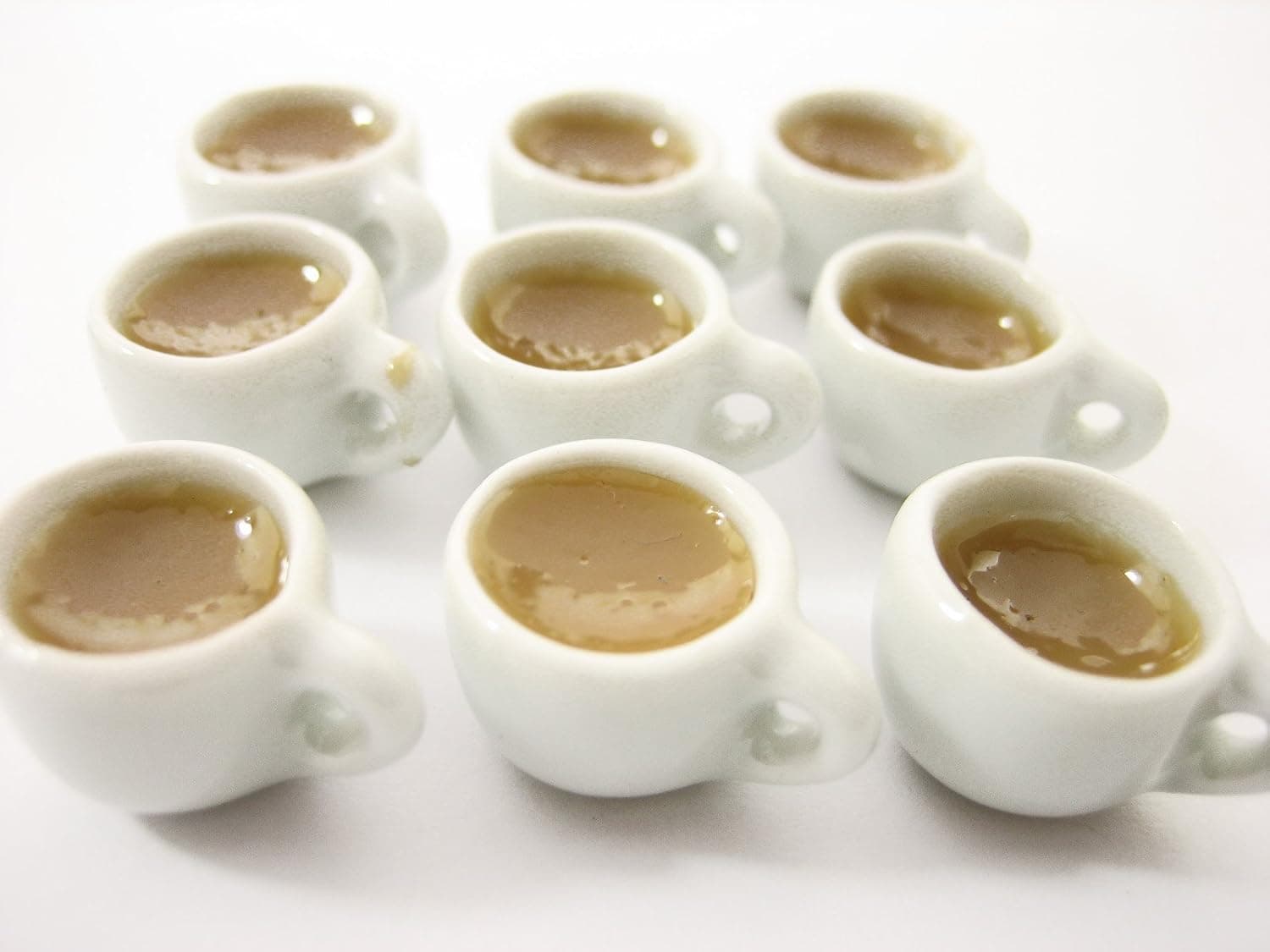Dollhouse Miniature Food Drink Beverage 9 Ceramic Coffee Cups Mugs #M 1:6 Compatible with Barbie 13426